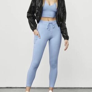 Alo Yoga 7/8 High-Waist Checkpoint Leggings Blue